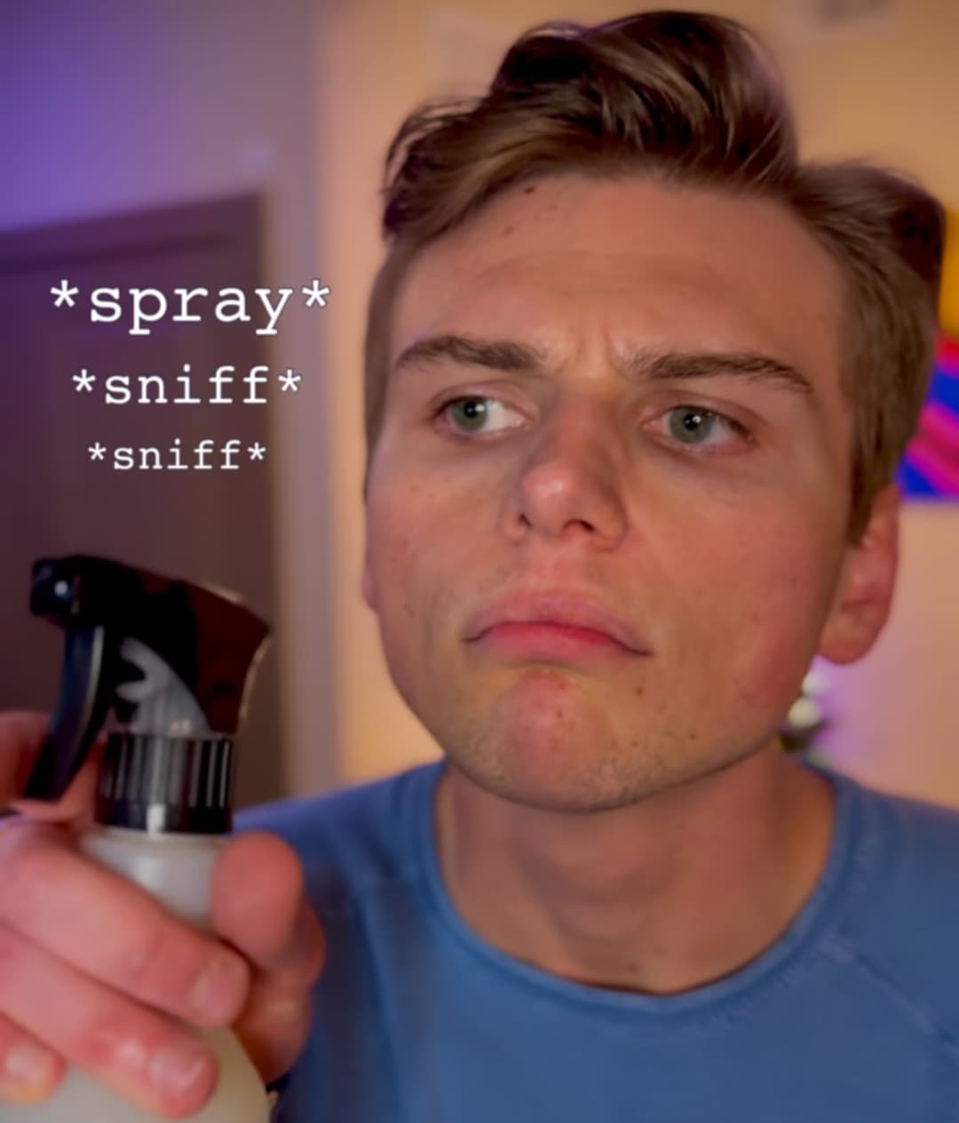 Person sniffing the air